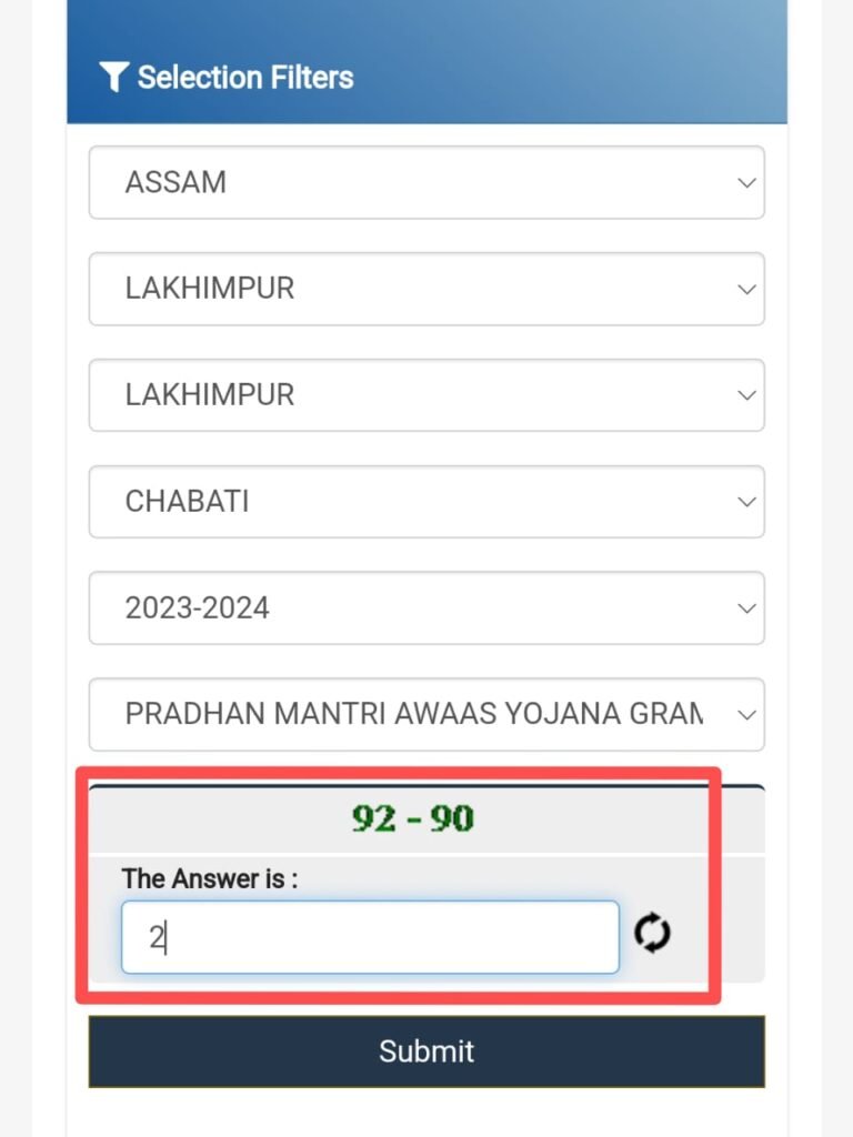 Step 6: PMAY Permanent Waiting List Download 